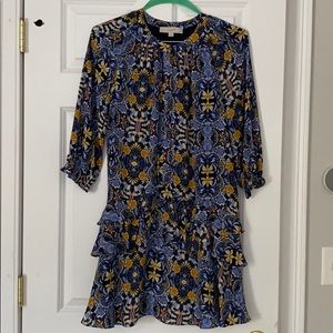 Beautiful Blue and Gold print Dress